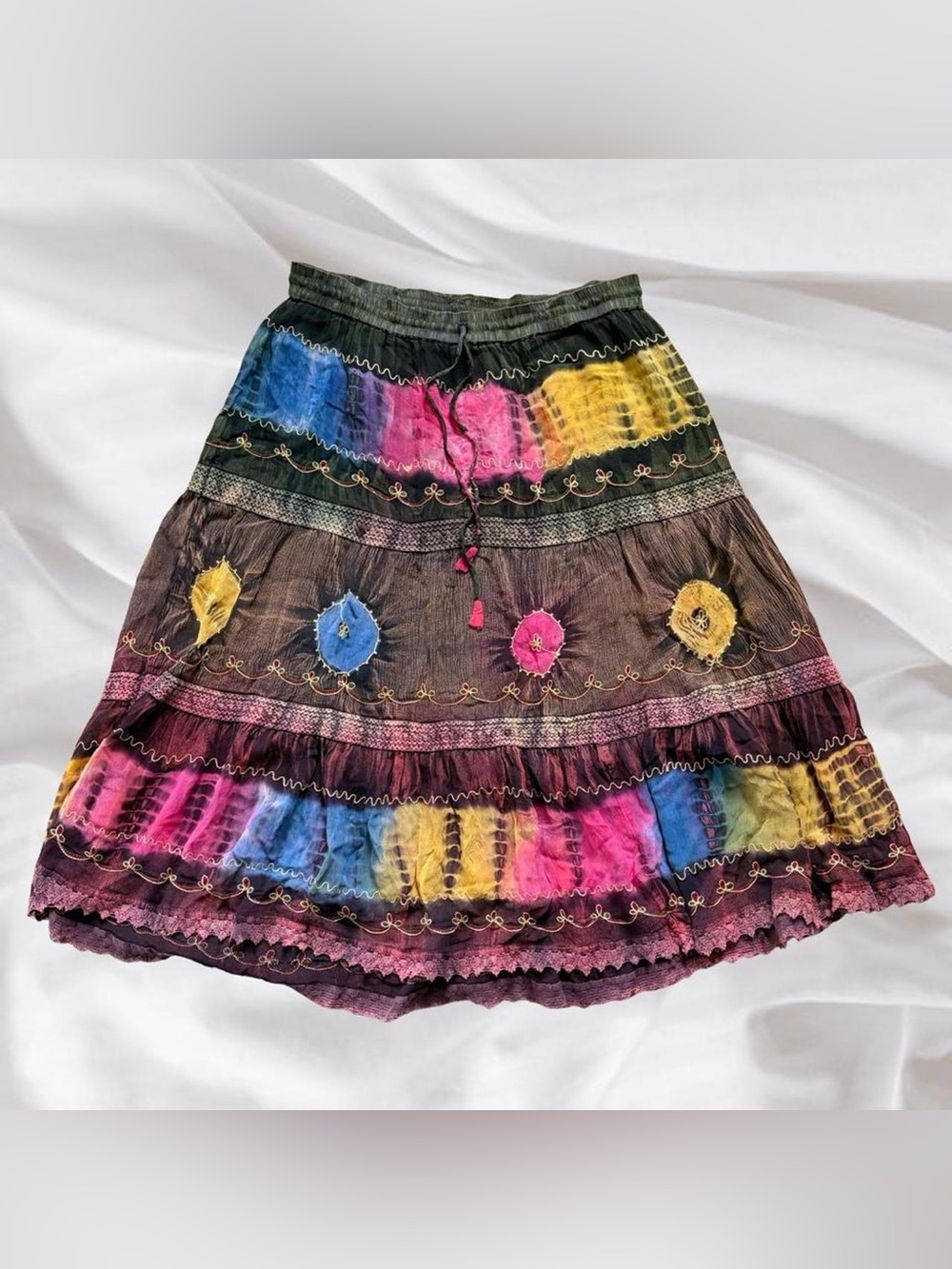 Boho Rainbow Hippie Skirt